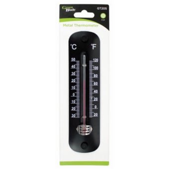 Green Blade Black Metal Thermometer