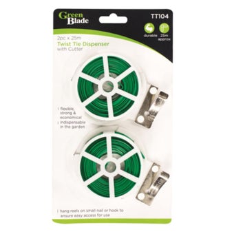 Green Blade Twist Tie Dispenser with Cutter 25m - Pack of 2