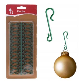 Green Christmas Tree Hooks - Pack of 60