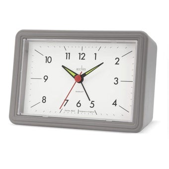 Grey Drake Silent Sweep Alarm Clock 124 x 89mm