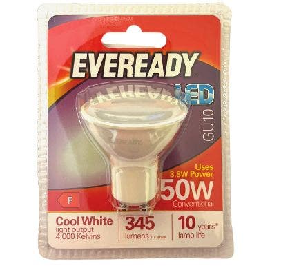 Eveready 3.8W LED Cool White GU10 Spot Lightbulb