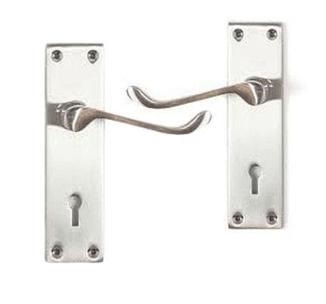 Basta Victorian Door Handles - Satin Nickel
