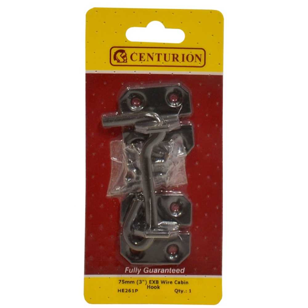 Centurion Black Wire Cabin Hook - 75mm (3")