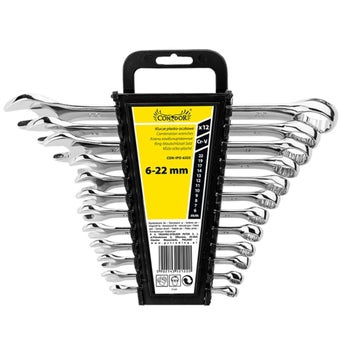 Heavy-Duty 12-Piece Combination Wrench Set 6-22 mm – Chrome Vanadium Steel for Automotive and Workshop Use