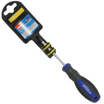 Hilka 3" (75mm) No. 1 Pozi Screwdriver with Ergonomic Soft Grip & Chrome Alloy Blade