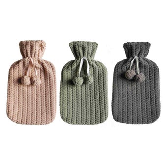De Vielle Sherpa Covered Hot Water Bottle - Each
