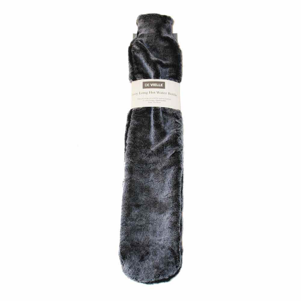 De Vielle Black Covered Long Hot Water Bottle