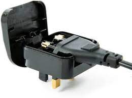 2 Pin to 3 Pin Flip Over EU Plug Adaptor - Black (2 Pin to 3 Pin) - Earthed