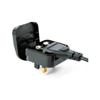 2 Pin to 3 Pin Flip Over EU Plug Adaptor - Black (2 Pin to 3 Pin) - Earthed