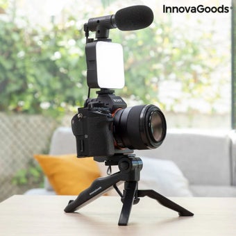 InnovaGoods Vlogging Kit with Light, Microphone and Remote Control 6 Pieces