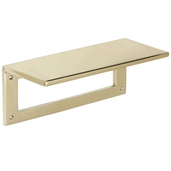 Internal Door Tidy with Draught Excluder 310mm x 115mm - Polished Brass