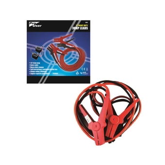 12" Jump Leads With Heavy Duty Clamps