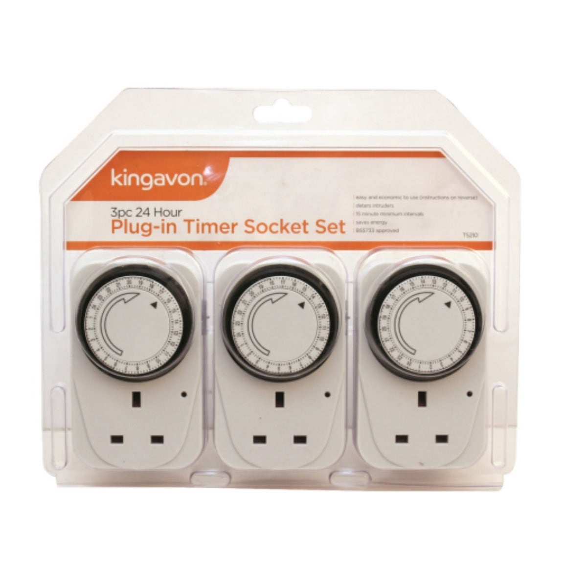 Kingavon 24 Hour Plug In Timer Socket Set - 3 pieces 
