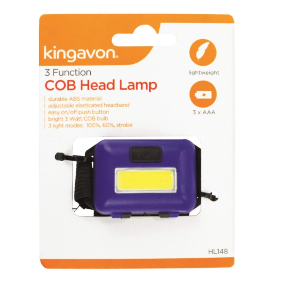 Kingavon 3 Function Cob Head Lamp