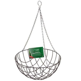 Kingfisher 16" Green Hanging Basket | Durable Metal Wire Basket for Vibrant Flowers