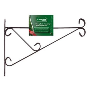 Kingfisher Gardening™ Decorative Hanging Basket Bracket - Black/ Silver