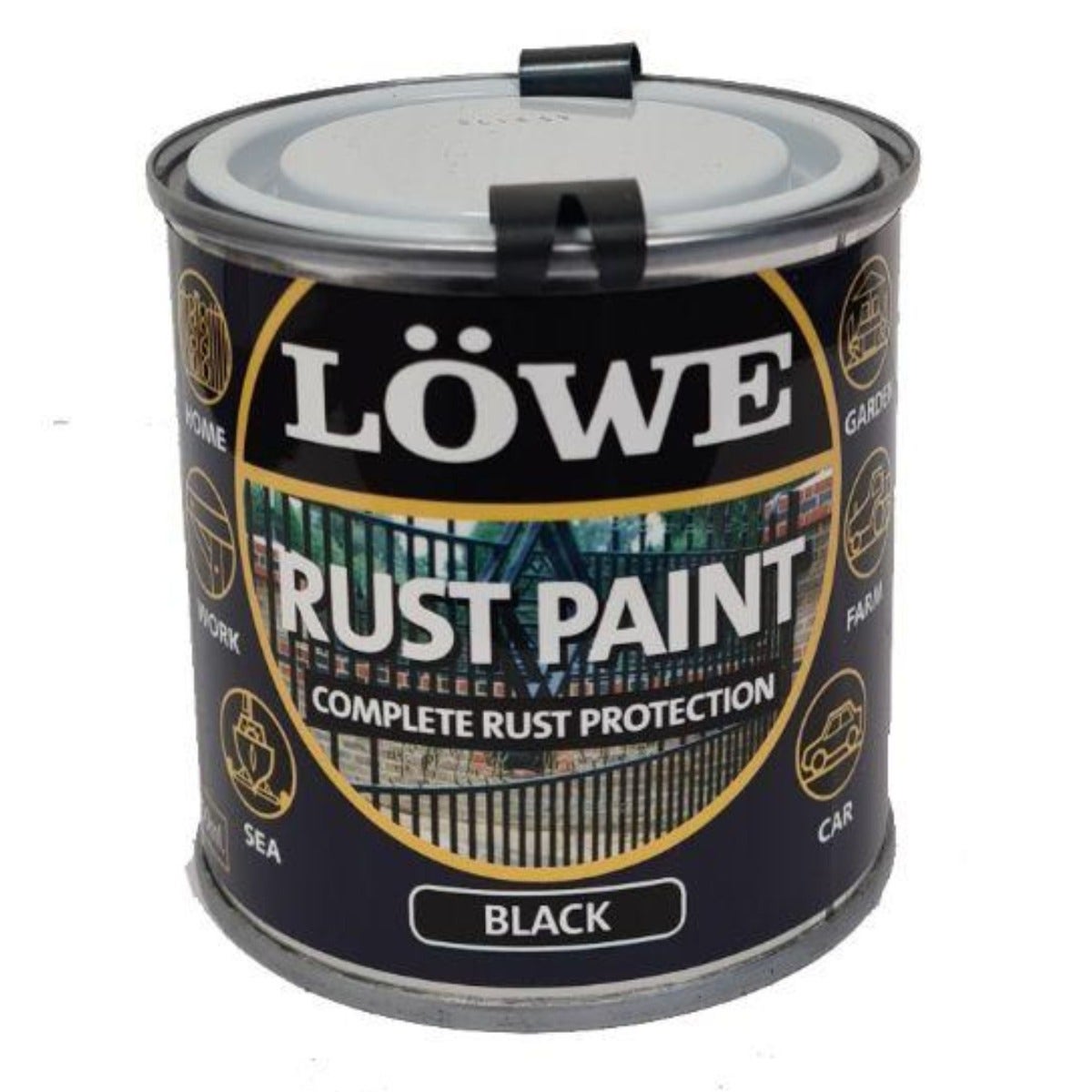 Löwe Metal & Machinery Paint - Black 500ml 