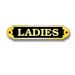 Polished Brass - Ladies - Toilet Sign - 18.5 x 5cm
