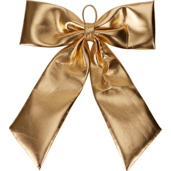 Large Gold Metallic Christmas Bow 68 x 80cm – Luxurious Decorative Bow for Doors