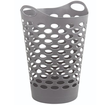 Blue Canyon 60L Flexible Laundry Basket – Durable Grey Laundry Hamper with Easy-Grip Handles