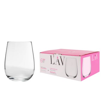 Lav Stemless Wine Glasses 475ml - Pack of 6