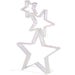LED Triple Star Light 80cm – Silver Freestanding Christmas Decoration with Timer I IP44 Rated