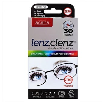 Lenz Clenz Anti-Fogging Optical Wipes 30 Pack – Anti-Fog, Smear-Free, and Lint-Free Cleaning for Lenses, Sunglasses, and Optical Devices