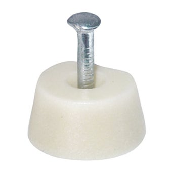 Light Cream Plastic and Steel Nail-On Shelf Studs 14mm with 19mm Nail – Pack of 12