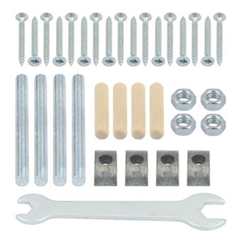 Luna Bed Fitting Pack with Spanner and Steel Fixings for Wooden Bed Frame Assembly