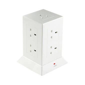 4 USB + 8 x 13 Amp Power Hub - White