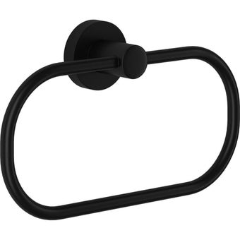 Malmo Black Towel Ring – Sleek & Modern Bathroom Accessory
