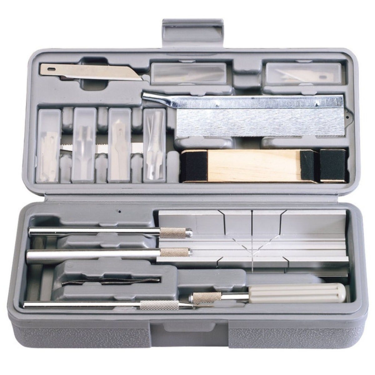 Modellers Craft and Hobby Tool Kit with Blades Handles and Accessories in Storage Case I 29 Piece 