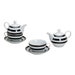 3-Piece Porcelain Teapot Set with Stripe Decoration – Elegant Tea Service for Every Occasion