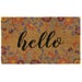My Mat Coir Floral Hello Doormat 45cm x 75cm with PVC Backing for Indoor and Outdoor Use