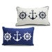 Nautical Decorative Pillows with Anchor and Steering Wheel Design - 50x30cm