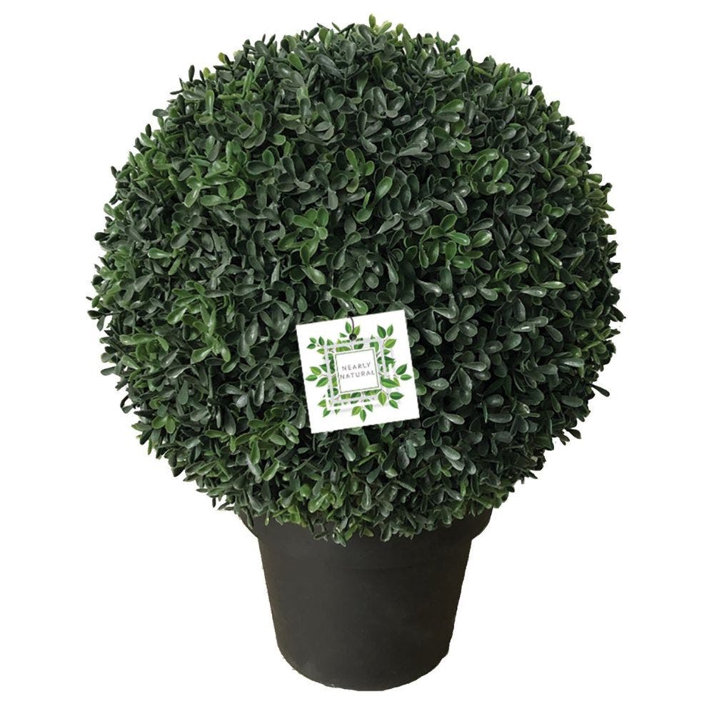 Nearly Natural Tea Leaf Potted Topiary Ball
