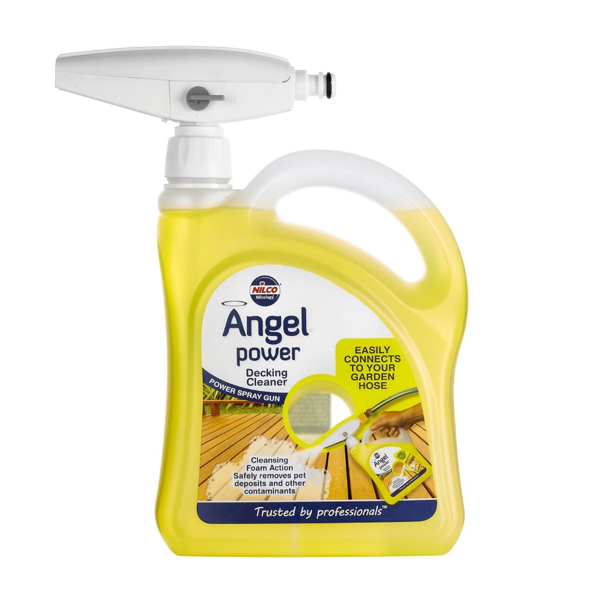 Nilco Angel Power - Garden Decking Cleaner & Foam Gun 2L Treatment 