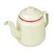 Nimbus Enamel Teapot 14cm Cream With Red Trim