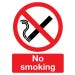 Red PVC Scripted No Smoking Sign - 200mmx300mm