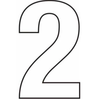 150mm (6") White Self Adhesive Vinyl Number 2