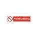 Self-Adhesive Red / White No Trespassing Sign - 200x50mm