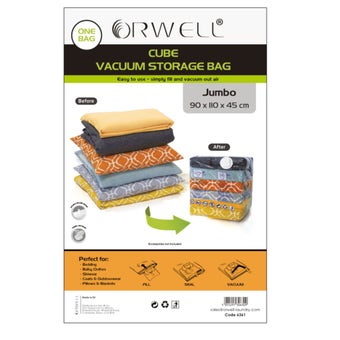 Orwell Cube Vacuum Storage Bag Jumbo 90 x 130 x 45cm - Pack of 2