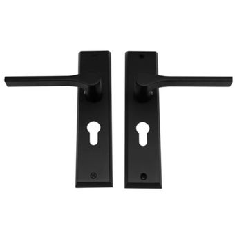 Oslo Elegance: Modern Black Lever Door Handles with Complete Fixings