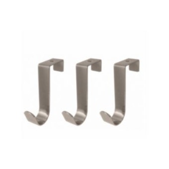 Headbourne 3 Polished Chrome Over The Door Hooks 20 mm x 85mm