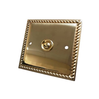 Polished Brass Square Georgian Bell Push