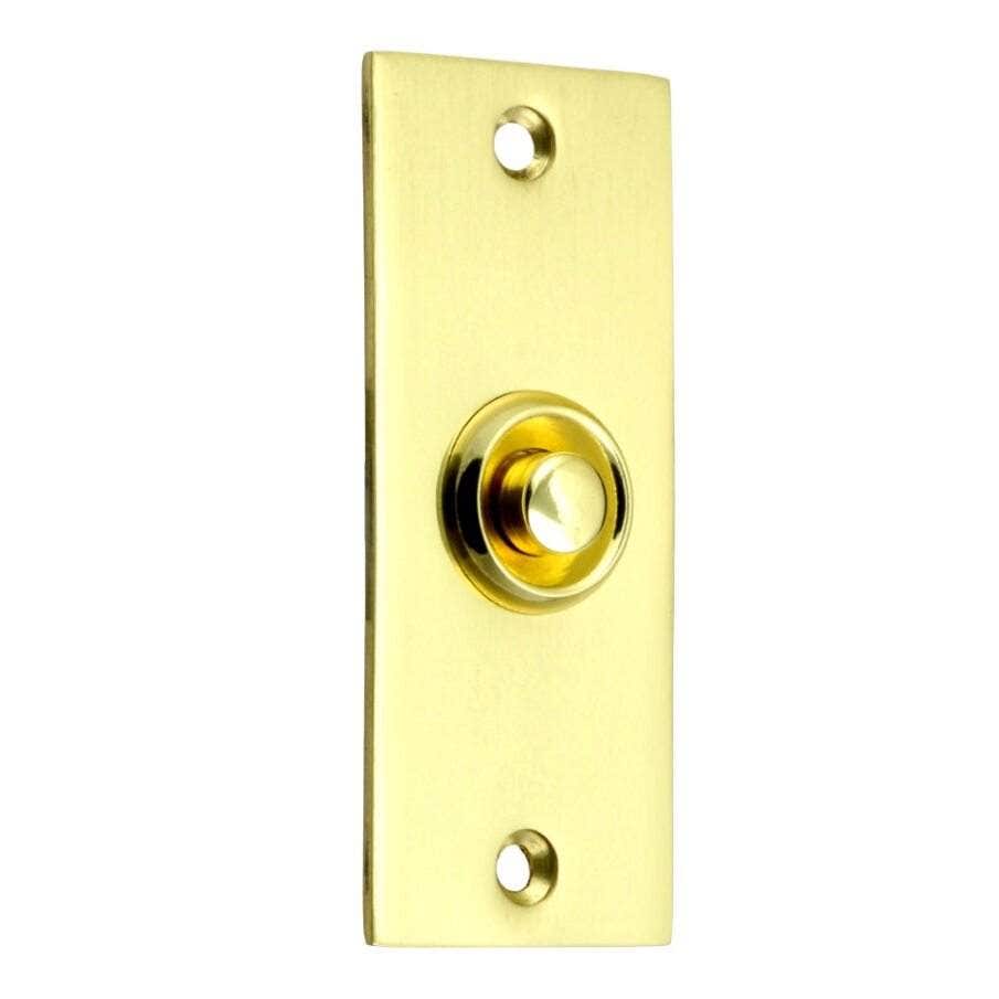 Flat Victorian Bell Push - Polished Brass (76mm X 32mm (3" X 1 1/4")