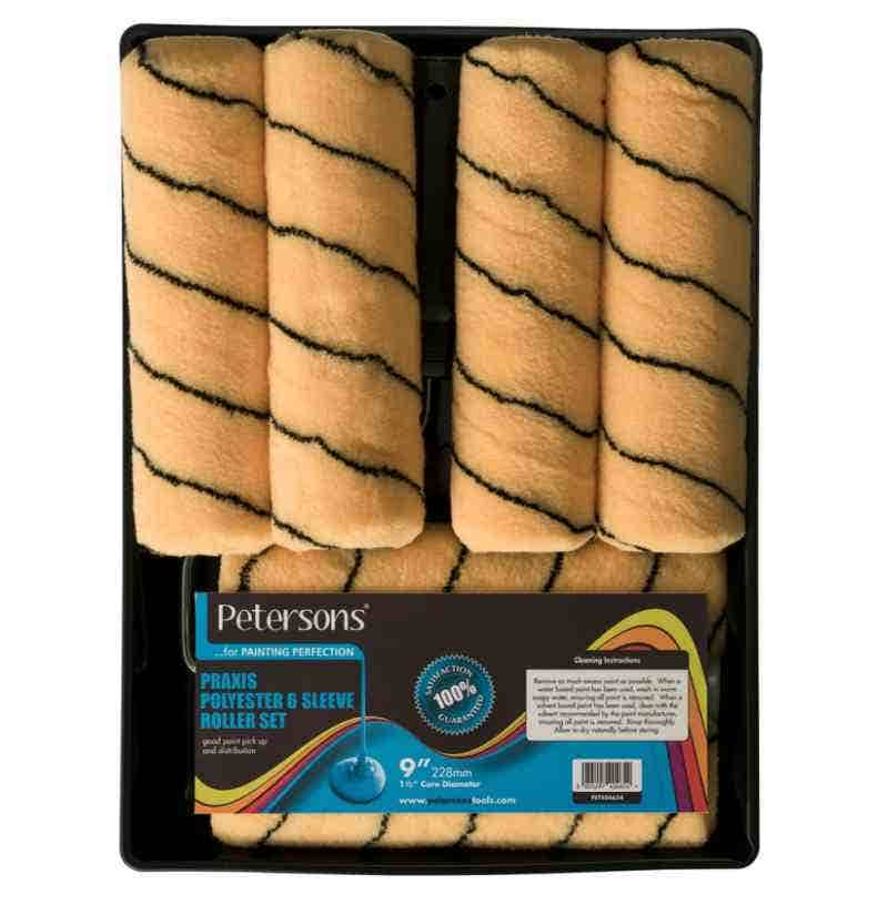 Petersons 9" Praxis Polyester 6 Sleeve Roller Set