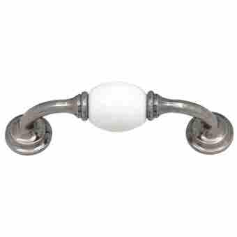 D Handle Pewter White Ceramic Insert