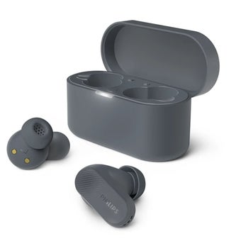 Philips 3000 Series True Wireless Earbuds with Adaptive Noise Cancelling, Dynamic Bass, Bluetooth Multipoint, 24H Battery, IPX4 Splash Resistance, and Voice Assistant Compatibility – Grey