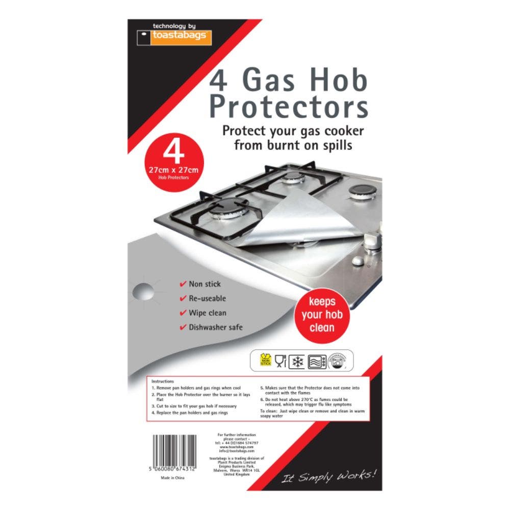 Planit 4 Gas Hob Protectors Silver